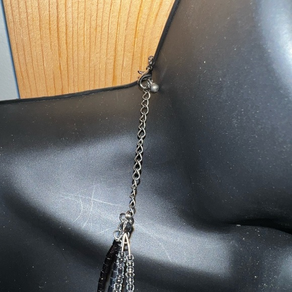 Vintage Purple Black Multi Strand Beaded Layer Necklace - Picture 5 of 11